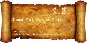Komádi Benjámin névjegykártya