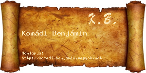 Komádi Benjámin névjegykártya
