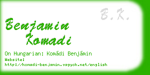 benjamin komadi business card